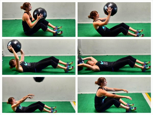 medicine ball reverse crunch