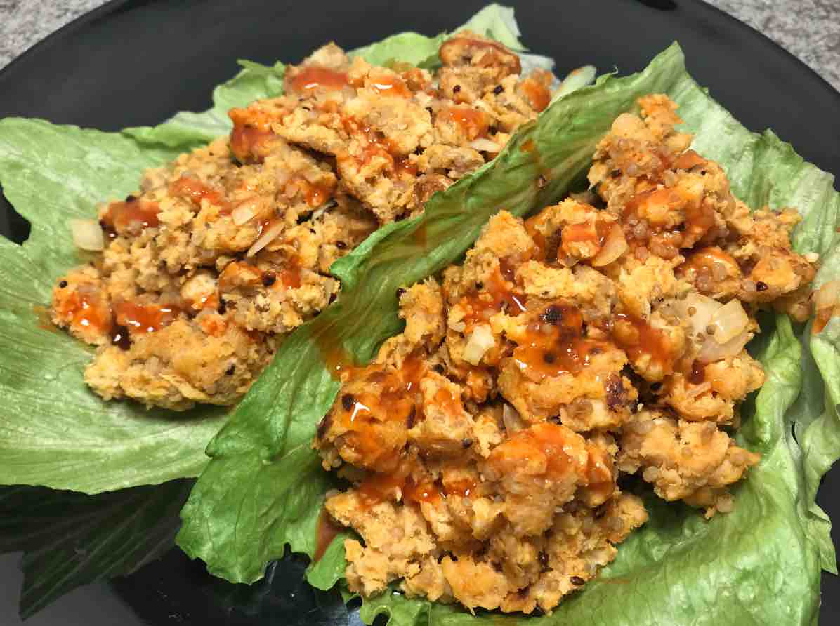 Buffalo Chicken Quinoa Lettuce Wraps